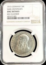 Usado, 1915 PRATA DUCADO DE SAXE MEININGEN ALEMANHA 3 MARCAS NGC DETALHES NÃO CIRCULADOS comprar usado  Enviando para Brazil