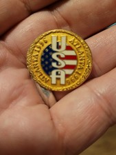 Broche vintage formato ouro moeda bandeira Atlanta memorabilia olímpica comprar usado  Enviando para Brazil
