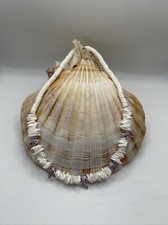 Colar branco com lascas de concha Puka com peixe roxo, gargantilha, surfista 16” exclusivo, usado comprar usado  Enviando para Brazil