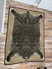 Tapete de urso Biederlack vintage estampa cobertor 74”X54” feito na Alemanha Ocidental acrílico, usado comprar usado  Enviando para Brazil