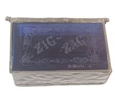 Vintage Zig Zag Rolling Papers Cobalto Azul Vidro Caixa de Bugigangas, usado comprar usado Vintage Zig Zag Rolling Papers Cobalto Azul Vidro Caixa de Bugigangas, usado comprar usado  Enviando para Brazil