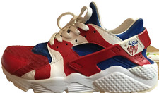 Tênis Nike Air Huarache EUA pintado sob medida vermelho branco azul tamanho 8 comprar usado  Enviando para Brazil