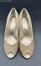 8 lace gold black heels for sale  Barboursville