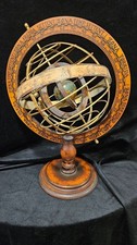 Esfera armilar vintage de madeira e latão da década de 1920 com globo rotativo Dble e zodíacos comprar usado Esfera armilar vintage de madeira e latão da década de 1920 com globo rotativo Dble e zodíacos comprar usado  Enviando para Brazil
