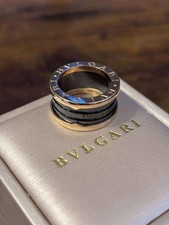 Anel BVLGARI B.ZERO1 pulseiras tamanho 7 EUA prata 925 ouro rosa cerâmica preta comprar usado  Enviando para Brazil