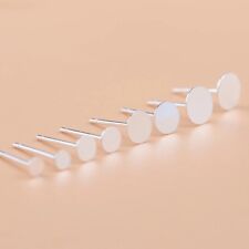 Genuine 925 Prata Esterlina Placas Redondas Fios de Ouvido Posts DIY Brincos Joias comprar usado  Enviando para Brazil