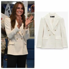 ZARA BLAZER MARFIM TEXTURIZADO TWEED BOUCLE BLAZER CARDIGÃ JAQUETA TAMANHO MÉDIO M NOVO comprar usado  Enviando para Brazil