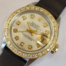 Q48 DESLUMBRANTE FEMININO ROLEX OURO 18k e SS DATEJUST Ref. 6916 MOSTRADOR E MOLDURA DE DIAMANTE! comprar usado Q48 DESLUMBRANTE FEMININO ROLEX OURO 18k e SS DATEJUST Ref. 6916 MOSTRADOR E MOLDURA DE DIAMANTE! comprar usado  Enviando para Brazil
