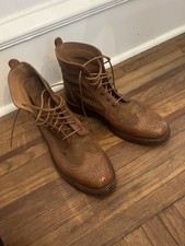 Bota Ralph Lauren Nickson Masculina 9.5 Couro Camurça Ponta das Asas Sola Vibram Marrom comprar usado  Enviando para Brazil