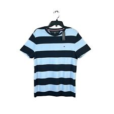 Usado, Camiseta masculina listrada Tommy Hilfiger tamanho M-XL azul marinho/azul celeste gola redonda elástica comprar usado  Enviando para Brazil