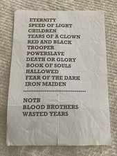 Usado, Iron Maiden Rare Bruce Dickinson Steve Harris Official World Tour Stage Set List comprar usado  Enviando para Brazil