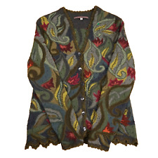 Cardigã suéter Peruano Connection XS floral alpaca pima algodão arte para usar comprar usado  Enviando para Brazil