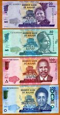 Używany, Zestaw Malawi, 20-50-100-200 kwacha, 2019-2020, UNC na sprzedaż  Wysyłka do Poland