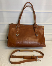 Bolsa organizadora de computador Wilson couro bronzeado grande bolsa para laptop EC! comprar usado  Enviando para Brazil