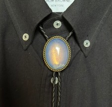 Novo Colar de Couro Opala Bolo Gravata Vintage Western Cowboy Colar de Casamento comprar usado  Enviando para Brazil