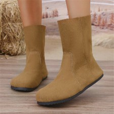 Botas de tornozelo femininas retrô conforto biqueira redonda sola plana sapatos casuais versáteis comprar usado  Enviando para Brazil