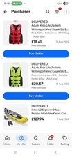 Seats inflatable kayak for sale  OLDHAM