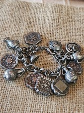 Pewtertone charm bracelet for sale  Parkton