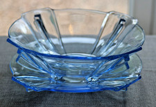 Tigela de servir vintage tcheca art déco vidro azul e prato Undertray Stolzle década de 1930 comprar usado  Enviando para Brazil