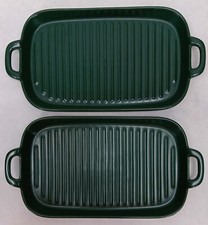 Usado, 2 bandejas de forno esmaltadas Bruntmor em perfeito estado grelha panela verde comprar usado  Enviando para Brazil