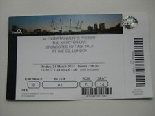 THE X FACTOR LIVE  LONDON  21/03/2014   OLD TICKET STUB   comprar usado  Enviando para Brazil