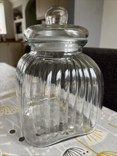 Ribbed glass jar for sale  SWADLINCOTE