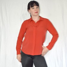 Ziegelrote satin bluse gebraucht kaufen  Berlin