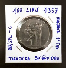 100 lire 1957 usato  Italia