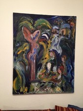 Abstrakt handgemalt ölgemäld gebraucht kaufen  Karlsruhe