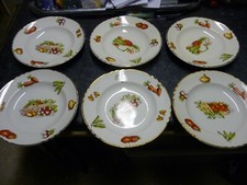Używany, lot de 6 ASSIETTES CREUSES DÉCOR LÉGUMES FAÏENCE MOULIN DES LOUPS na sprzedaż  Wysyłka do Poland