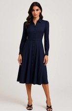 Blue pleated midi gebraucht kaufen  Eisleben