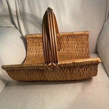 Linda cesta de coleta de salgueiro tecido vintage flores vegetais decoração para casa comprar usado  Enviando para Brazil