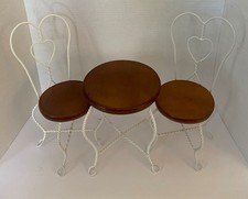 Conjunto de cadeira de mesa vintage Boyds Bears madeira metal bistrô pátio bonecas coração comprar usado  Enviando para Brazil