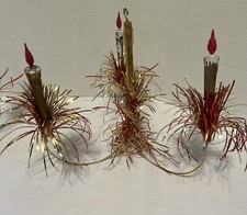 2 candelabros navideños vintage con pompones y velas de plástico candelabro segunda mano  Embacar hacia Mexico