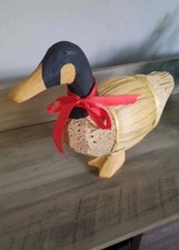 pato vintage de palha e madeira, usado comprar usado  Enviando para Brazil