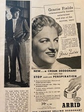 Gracie Fields, Desodorante Arrid, Anúncio Estampa Vintage, aa comprar usado  Enviando para Brazil