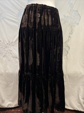 Vintage Anos 90 Bergdorf Goodman Maxi Vassoura Prairie Veludo Marrom 1 Tamanho M G GG comprar usado  Enviando para Brazil