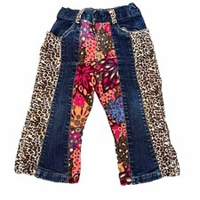 Jeans jeans infantil place perna larga groovy patchwork 24 meses comprar usado  Enviando para Brazil
