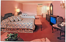 Cartão postal vintage interior dos anos 80 Flagstaff AZ-Arizona, Little America quarto de hotel comprar usado  Enviando para Brazil