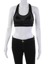 Sutiã esportivo feminino Koral gola redonda acabamento em malha racerback preto tamanho P comprar usado  Enviando para Brazil