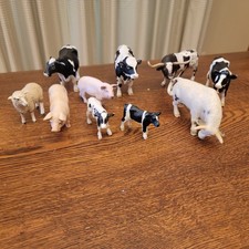 Lote de 10 animais de fazenda de ovelhas Schleich boi boi de vaca porco comprar usado  Enviando para Brazil