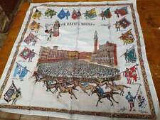 PALIO DI SIENA - Fazzoletto PIAZZA DEL CAMPO SBANDIERATORI 80 x 80 - scarf new! comprar usado  Enviando para Brazil