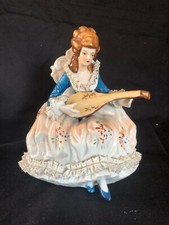Antigüedad Alemán Porcelana Estatuilla De : Señora Con Banjo comprar usado  Enviando para Brazil