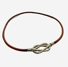 Gargantilha/pulseira de couro marrom HERMES envoltório duplo "Atame" USADA comprar usado  Enviando para Brazil
