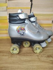 Patins vintage Voltron juvenis anos 80 retrô cinza e preto tamanho 13J comprar usado  Enviando para Brazil
