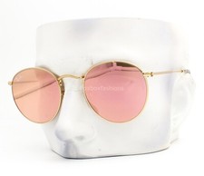 Óculos de sol Ray-Ban redondo plano RB3447N 001/Z2 Arista ouro rosa flash 50mm com estojo comprar usado  Enviando para Brazil
