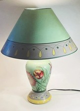 Abajur decorativo de metal floral pintado à mão com abajur de metal 16” de altura comprar usado  Enviando para Brazil