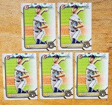 2022 Bowman Draft Jacob Misiorowski 1º Bowman Milwaukee Brewers -5 cartas no total comprar usado  Enviando para Brazil