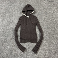 Jaqueta de malha rara Y2K Hollister mistura de lã cabo capuz zíper duplo "It Girl" P comprar usado  Enviando para Brazil