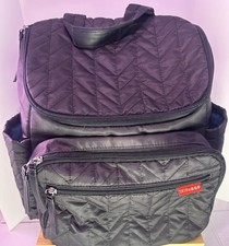 Mochila Skip Hop Forma acolchoada para fraldas bolsa preta com zíper bolsos sem trocador comprar usado  Enviando para Brazil